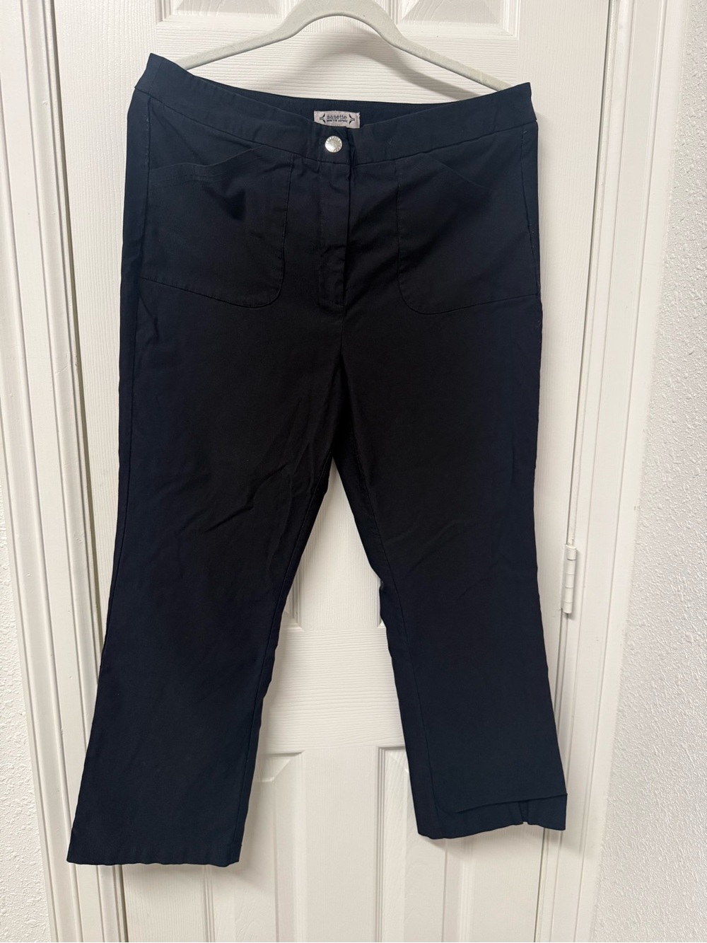 Nanette Lepore Black Floral-Trim Pants